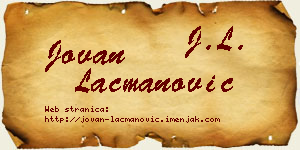 Jovan Lacmanović vizit kartica